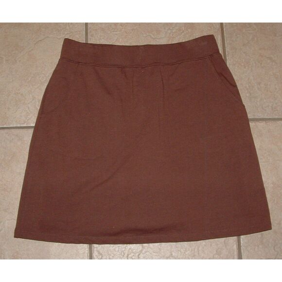 D&Co. Pants - Chocolate Brown Sz Small Elastic Waist Soft Stretchy Skort Side Pockets D&CO